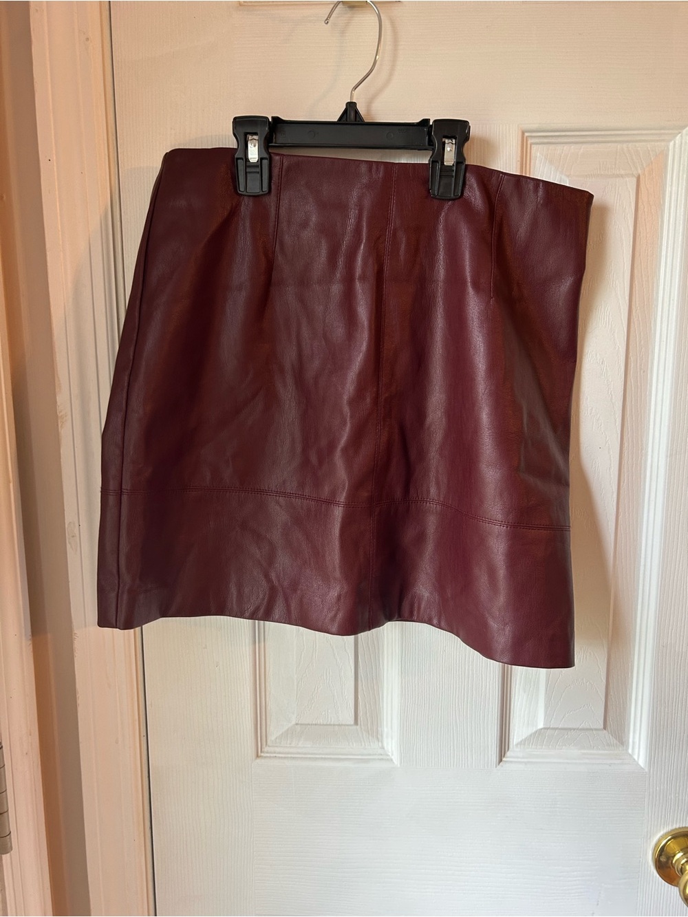 MINKPINK Wine Faux-Leather Mini Skirt